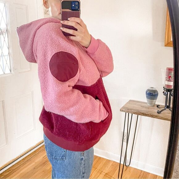 Outdoor Voices MegaFleece Half Zip Pullover Hoodie Raspberry Pink - Picture 3 of 10